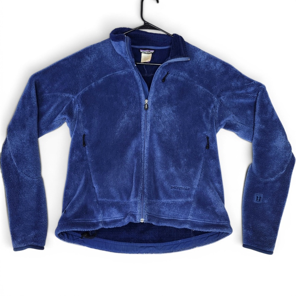 Vintage Patagonia R2 Fleece Jacket Polartec USA Cobalt Blue 2005 Womens L 36111